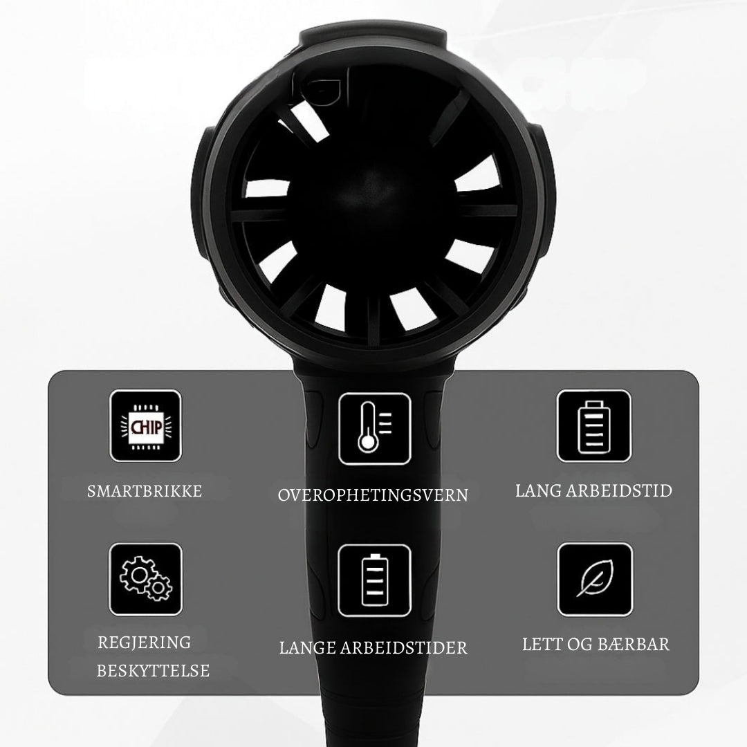 StormBlåser – Kraftig, Trådløs & Ultralett Rengjøringshjelper